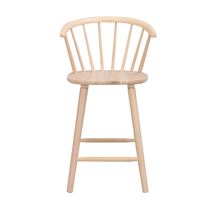 Carmen houten barkruk whitewash - 65 cm - buro - werkplek