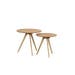 Yumi houten bijzettafels naturel - set van 2 - Ø 50 cm