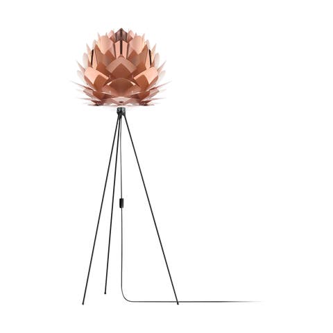 Silvia Medium vloerlamp copper - met tripod zwart - Ø 50 cm