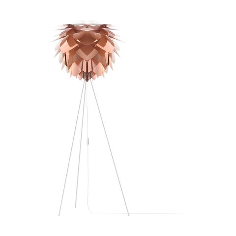 Silvia Medium vloerlamp copper - met tripod wit - Ø 50 cm