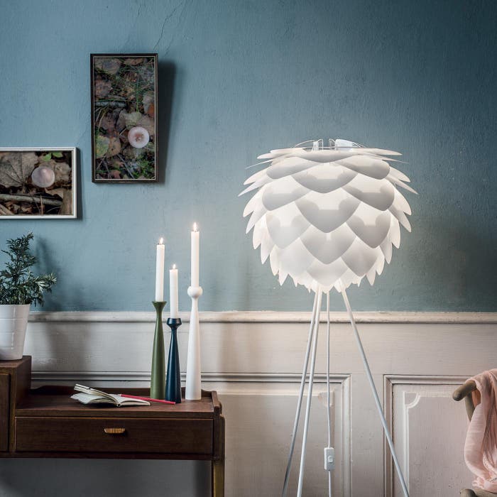Silvia Medium vloerlamp white - met tripod wit - Ø 50 cm 