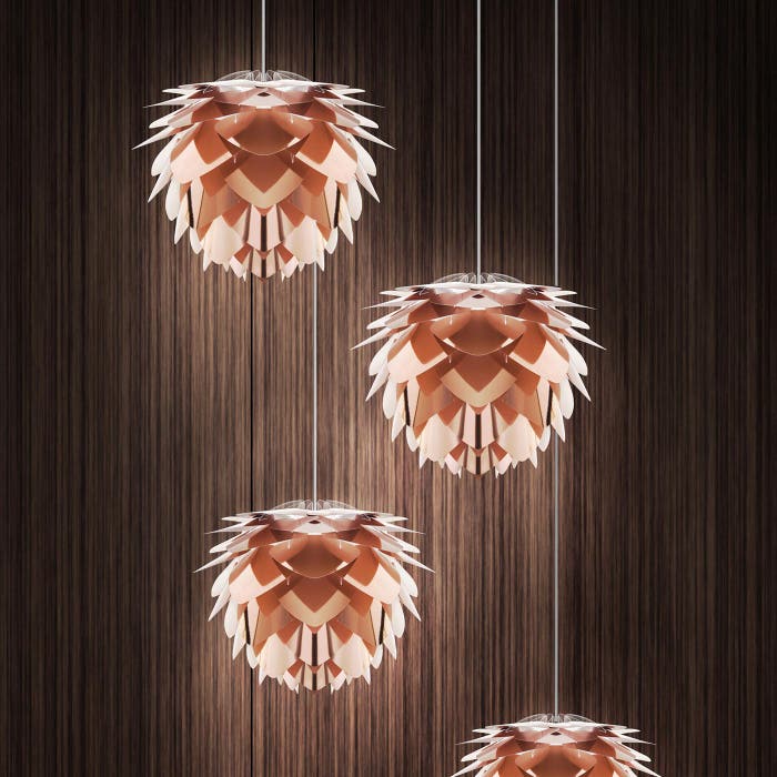 Silvia Mini hanglamp copper - met koordset wit - Ø 32 cm - koperen