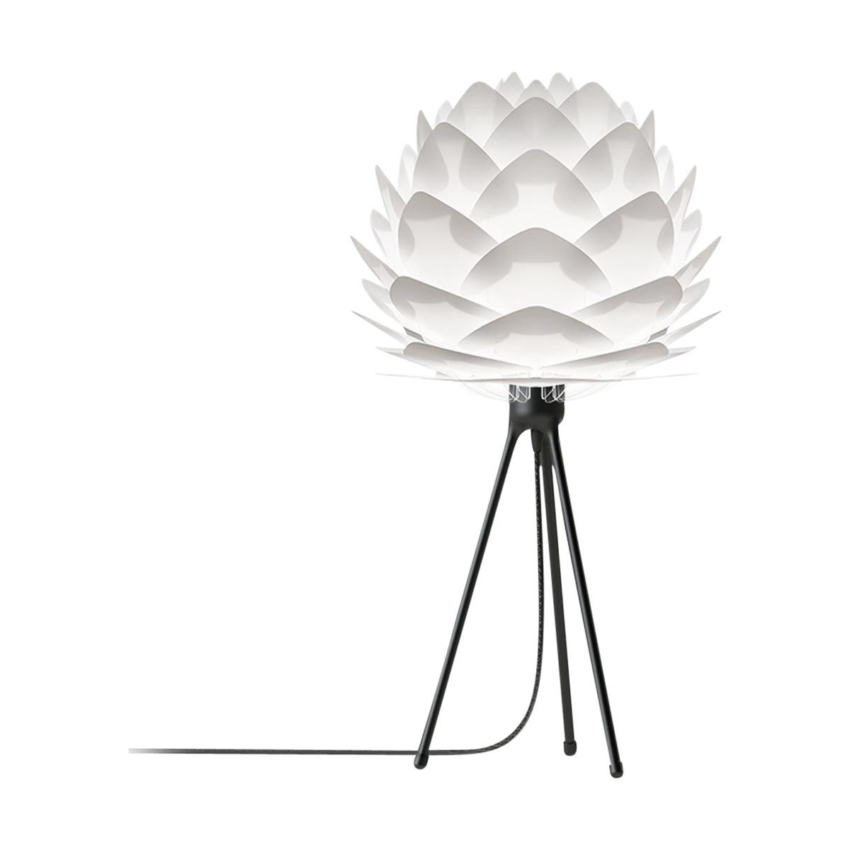 Silvia Mini tafellamp white - met tripod zwart - Ø 32 cm