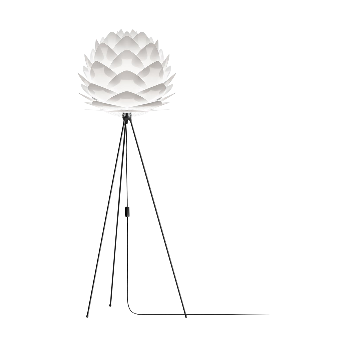 Silvia Medium vloerlamp white - met tripod zwart - Ø 50 cm