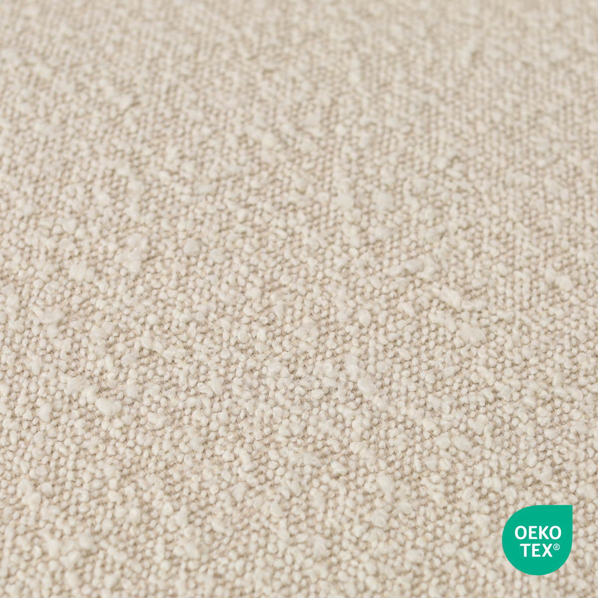 bouclé beige gestoffeerde zitkussen jut