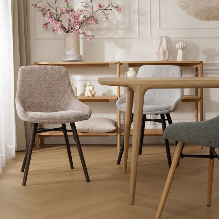 design eetkamerstoel bruin - walnoot houten onderstel Nena-Isa 