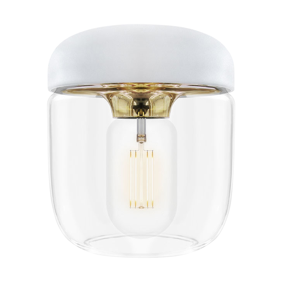 Acorn lampenkap wit met brass - Ø 14 cm