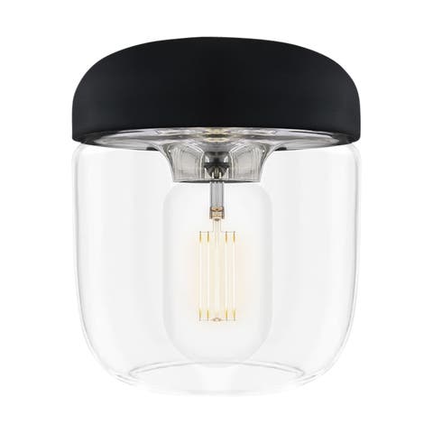 Acorn lampenkap zwart met steel -  Ø 14 cm