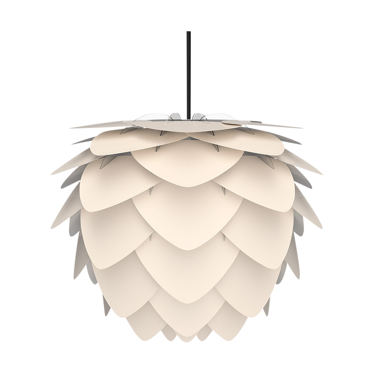 Aluvia Medium hanglamp pearl white - met koordset zwart - Ø 59 cm