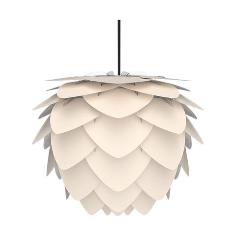 Aluvia Medium hanglamp pearl white - met koordset zwart - Ø 59 cm