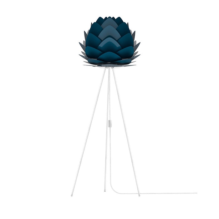 Aluvia Medium vloerlamp petrol blue - met tripod wit - Ø 59 cm 