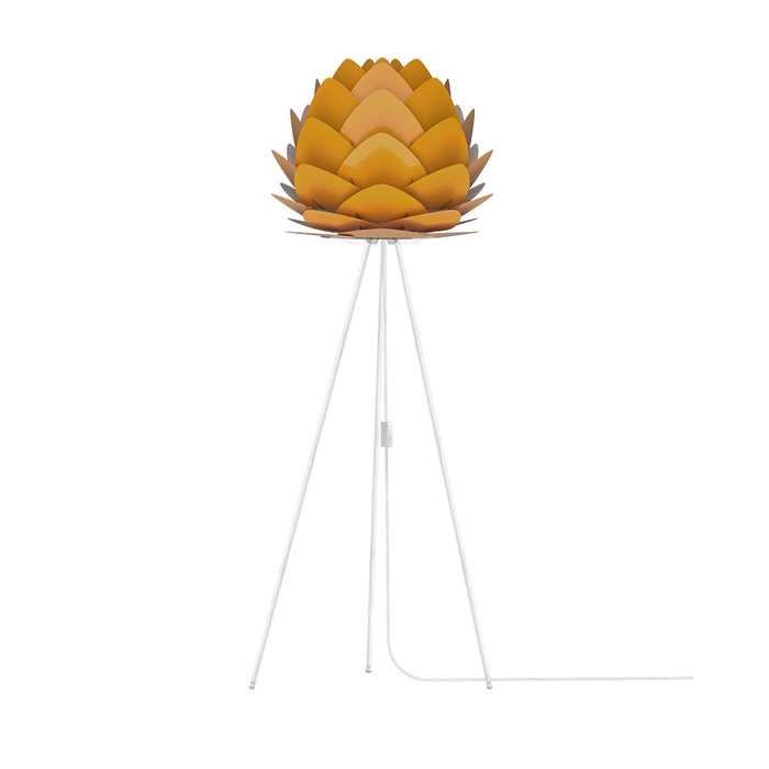 Aluvia Medium vloerlamp saffron yellow - met tripod wit - Ø 59 cm 