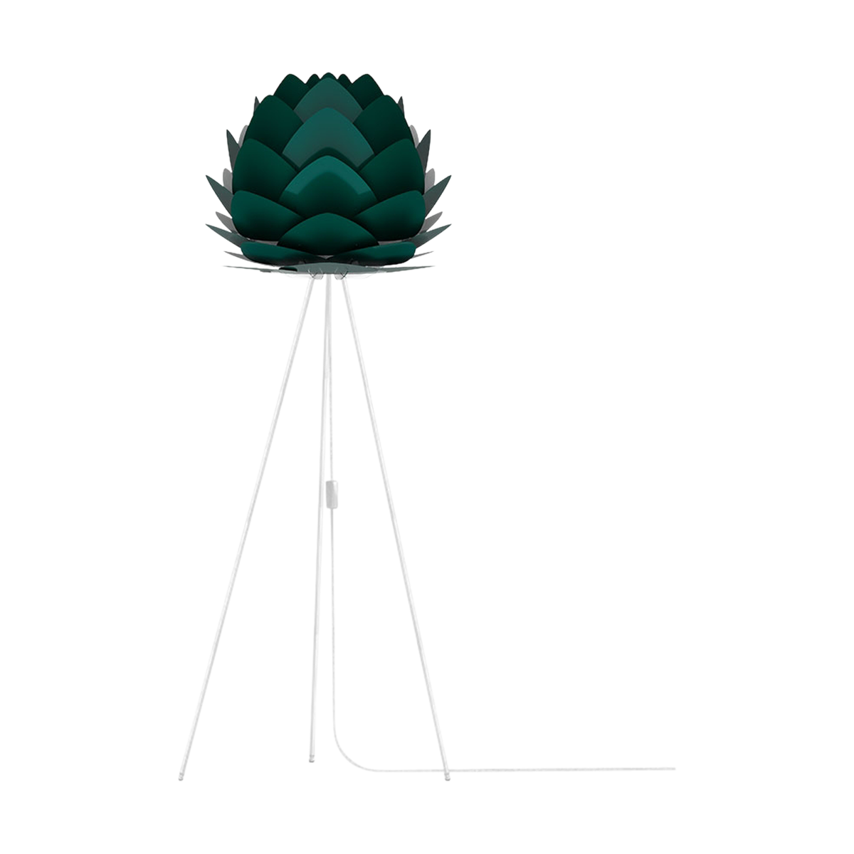 Aluvia Medium vloerlamp forest green - met tripod wit - Ø 59 cm
