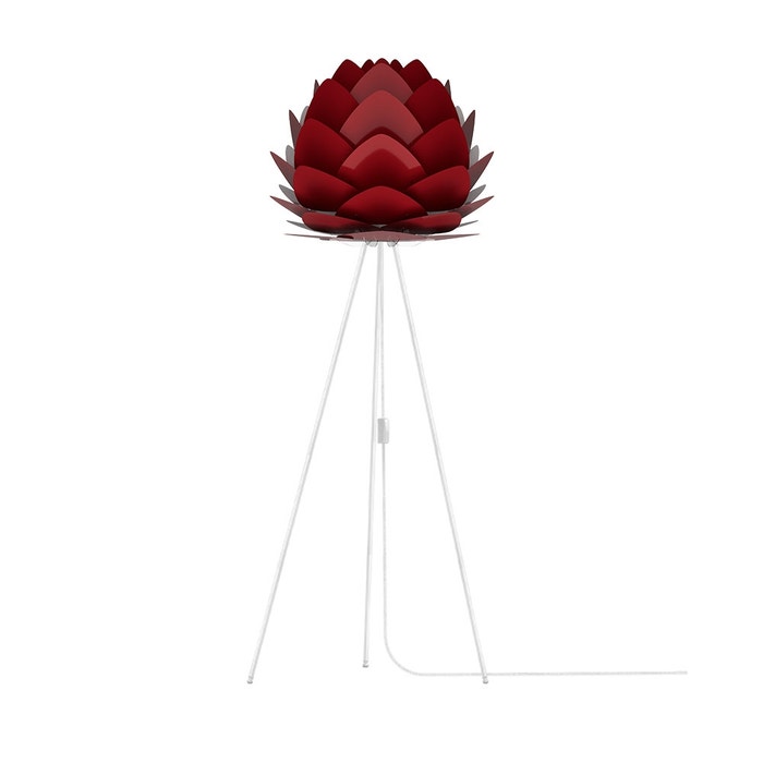 Aluvia Medium vloerlamp ruby red - met tripod wit - Ø 59 cm 