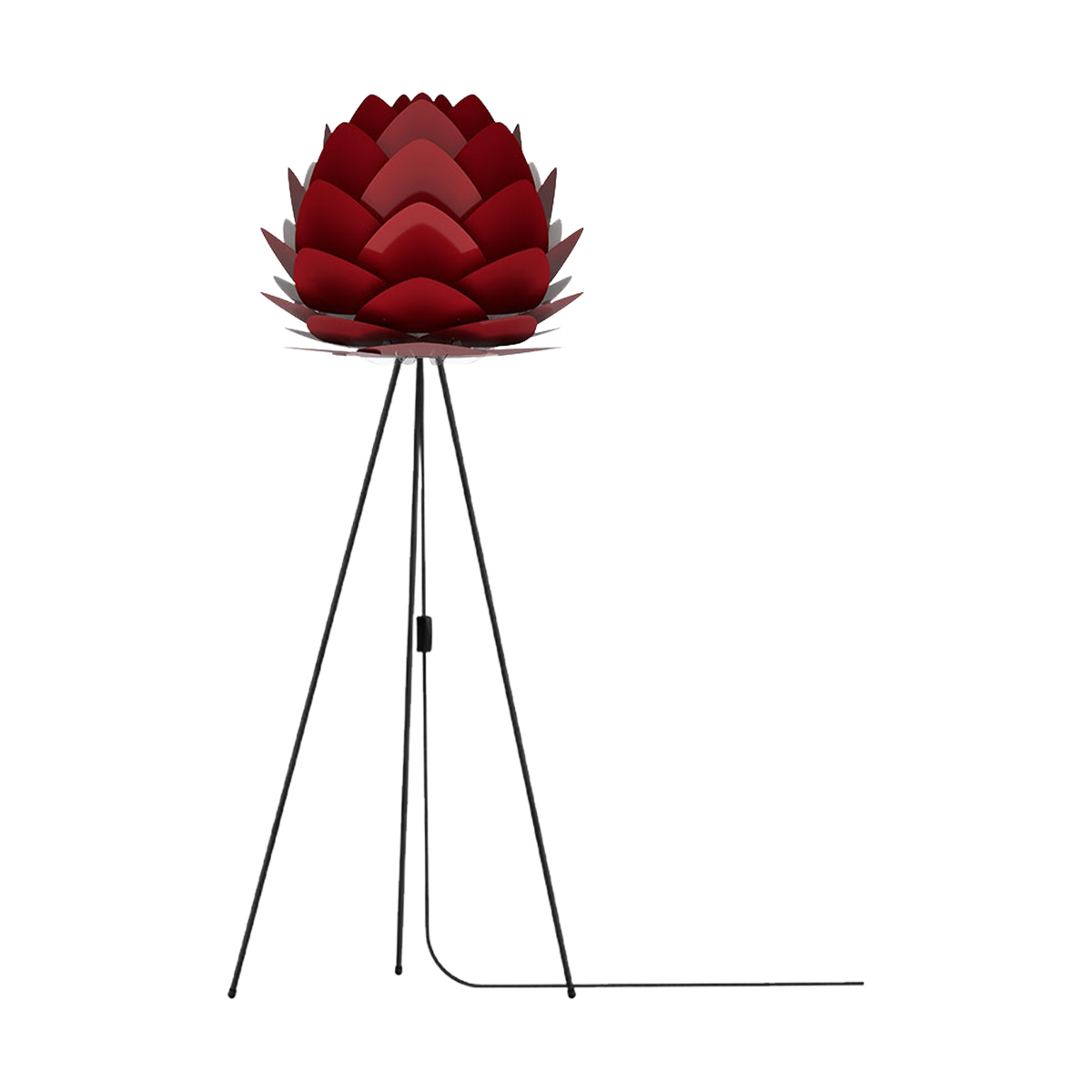 Aluvia Medium vloerlamp ruby red - met tripod zwart - Ø 59 cm