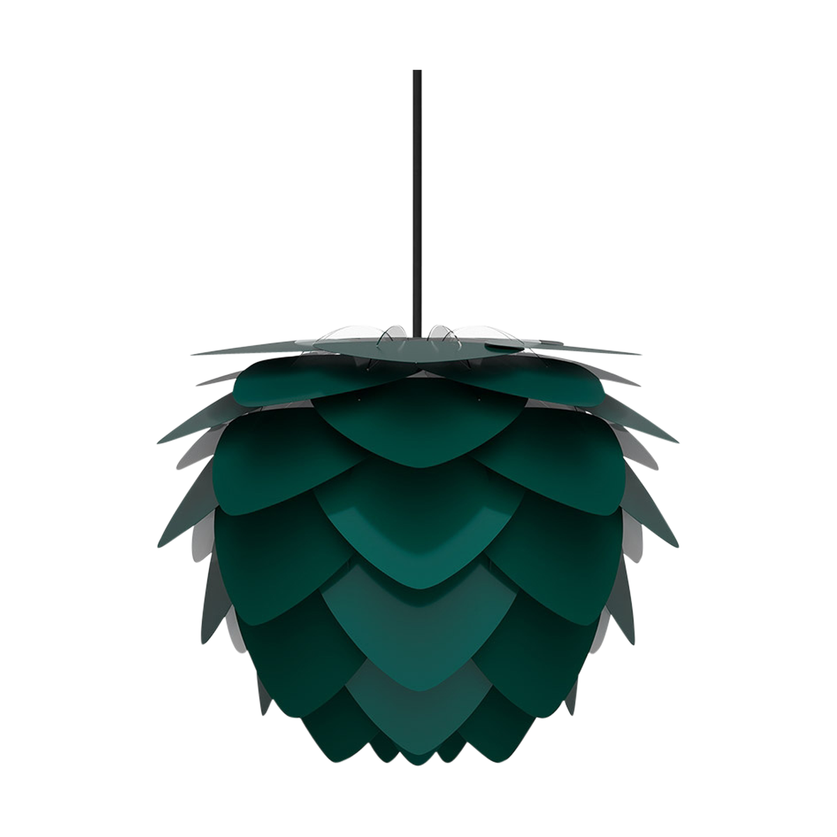 Aluvia Mini hanglamp forest green - met koordset zwart - Ø 40 cm