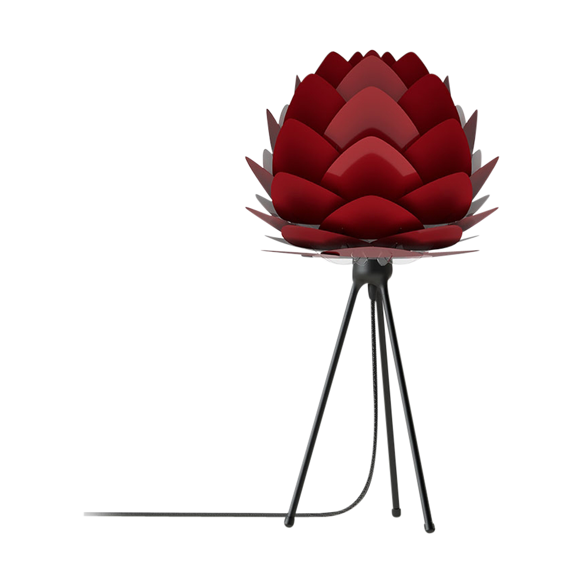 Aluvia Mini tafellamp ruby red - met tripod zwart - Ø 40 cm