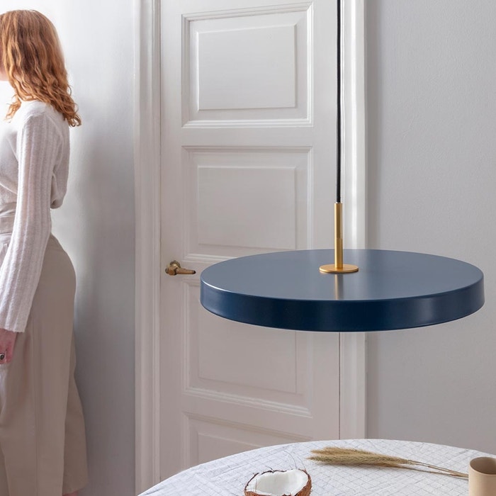 Asteria Medium hanglamp petrol blue - met koordset - Ø 43 cm - blauwe - design