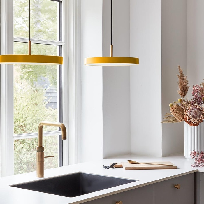 Asteria Medium hanglamp saffron yellow - met koordset - Ø 43 cm - gele - schotel