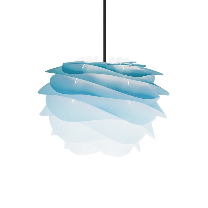 Carmina Mini hanglamp azure blauw - met koordset zwart - Ø 32 cm 