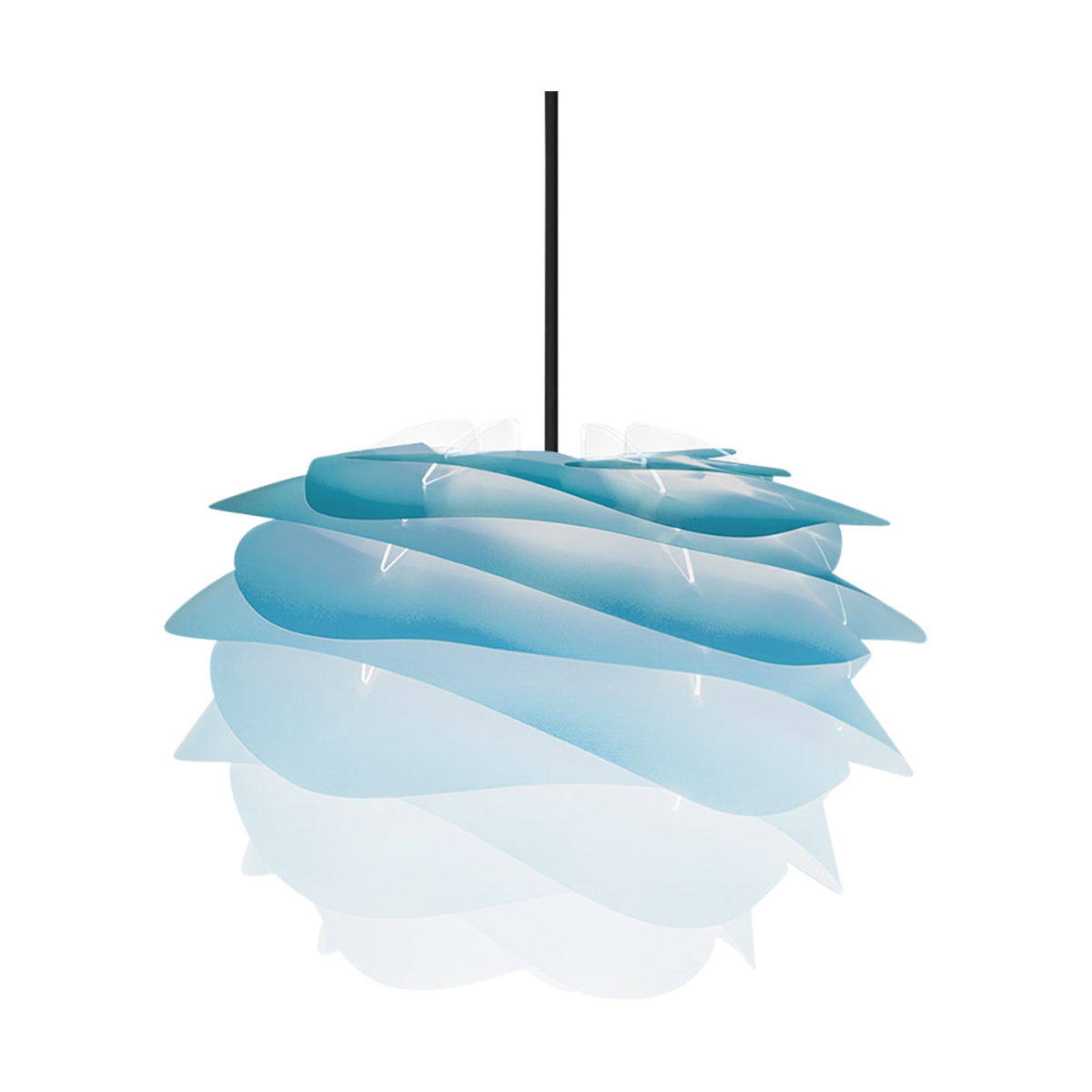 Carmina Mini hanglamp azure blauw - met koordset zwart - Ø 32 cm