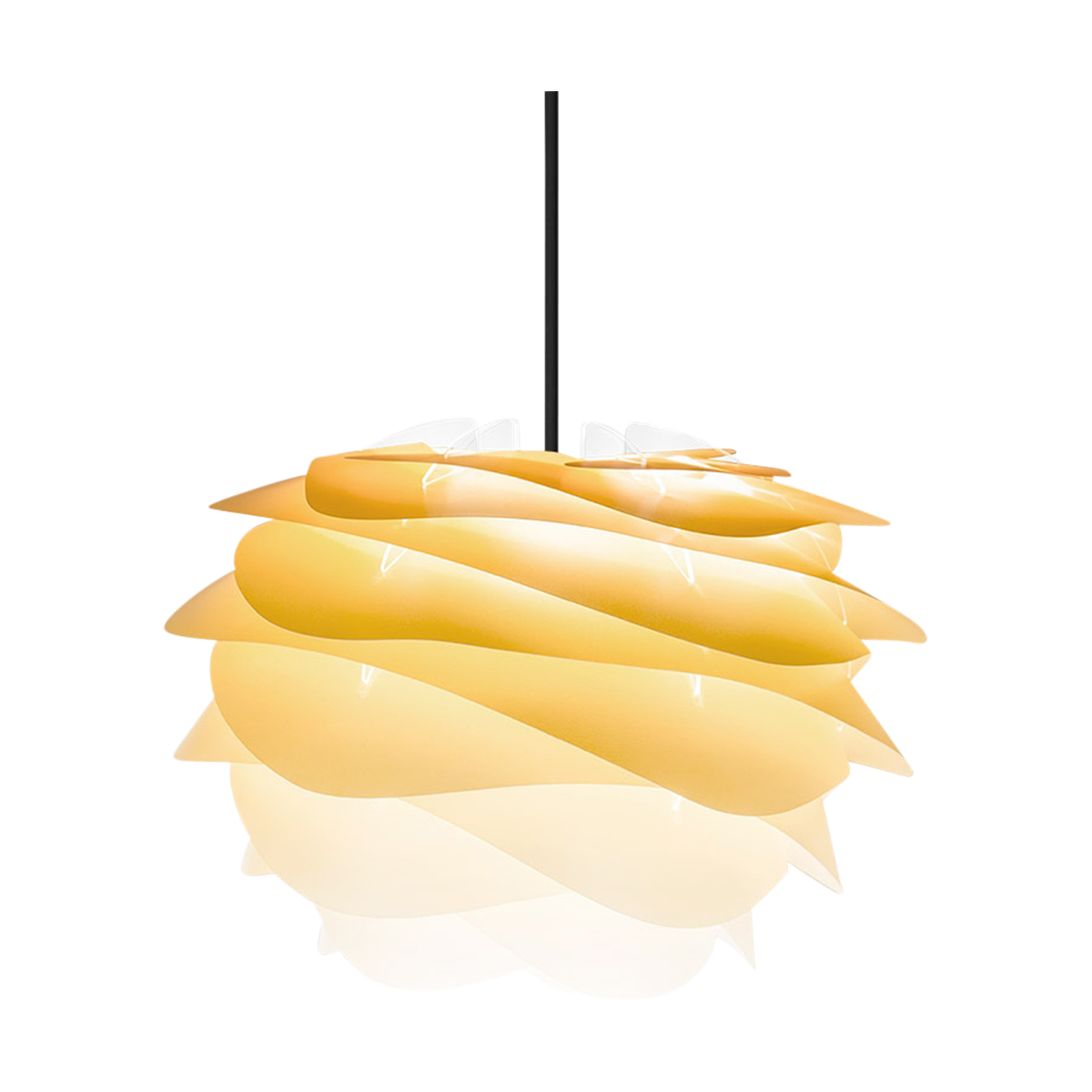 Carmina Mini hanglamp sahara geel - met koordset zwart - Ø 32 cm