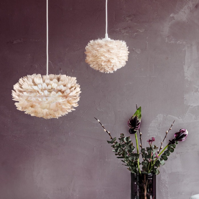 Eos Micro hanglamp light brown - met koordset wit - Ø 22 cm - lichtbruin
