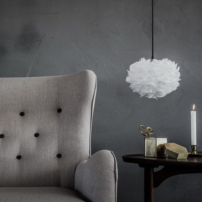 Eos Micro hanglamp white - met koordset zwart - Ø 22 cm 