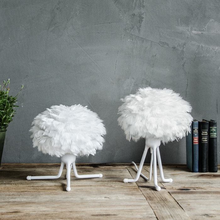 Eos Micro tafellamp light grey - met verstelbare tafelstandaard wit - Ø 22 cm  - lichtgrijs