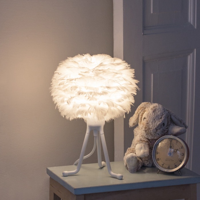 Eos Micro tafellamp light brown - met verstelbare tafelstandaard wit - Ø 22 cm - licht bruin