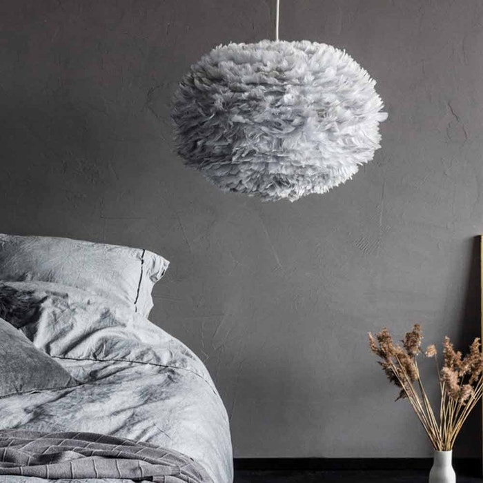 Eos X-large hanglamp light grey - met koordset wit - Ø 75 cm - lichtgrijs