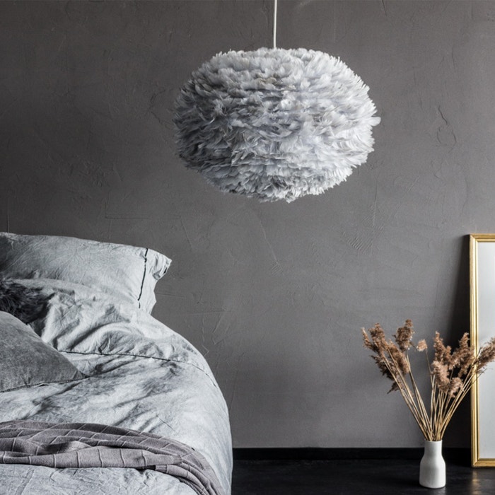 Eos Large lampenkap light grey - Ø 65 cm  - lichtgrijs - verenlamp