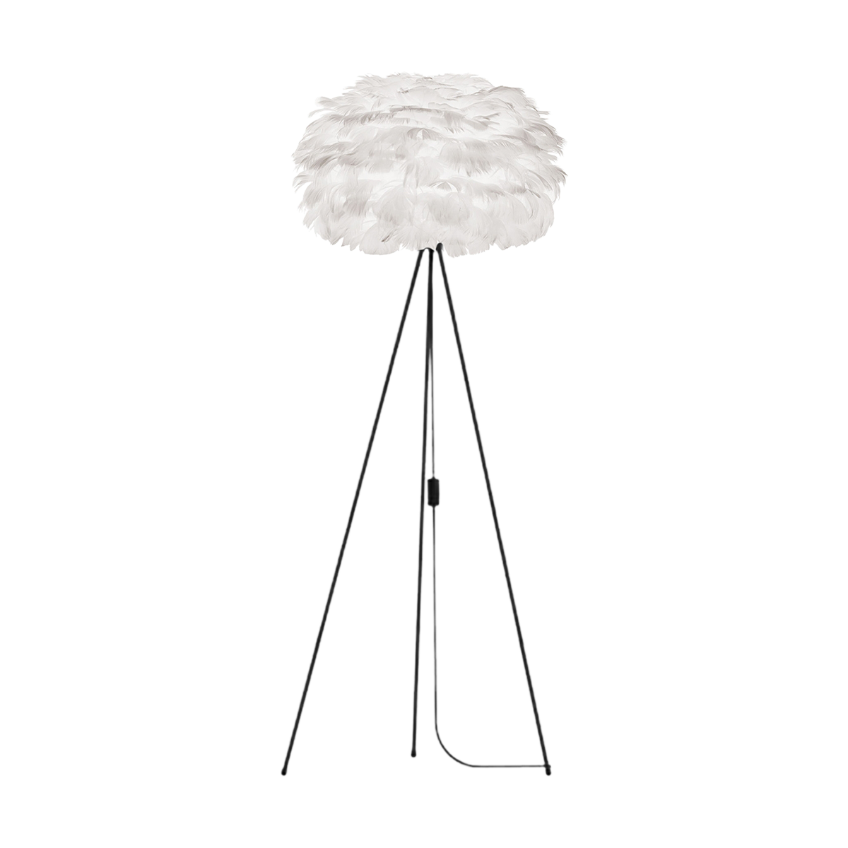 Eos large vloerlamp white - met tripod zwart - Ø 65 cm