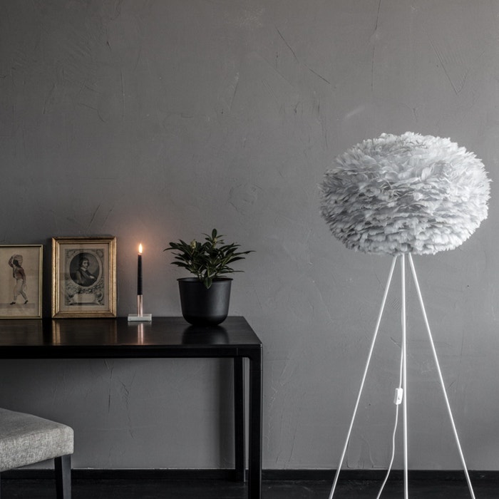 Eos X-large vloerlamp light grey - met tripod wit - Ø 75 cm 