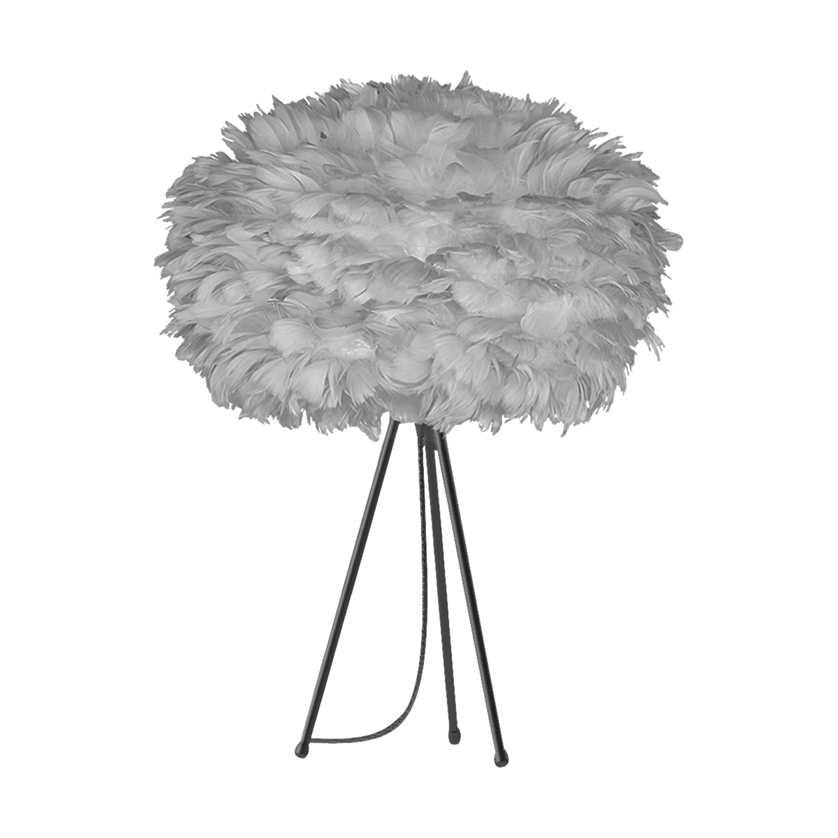 Eos Medium tafellamp light grey - met tripod zwart - Ø 45 cm