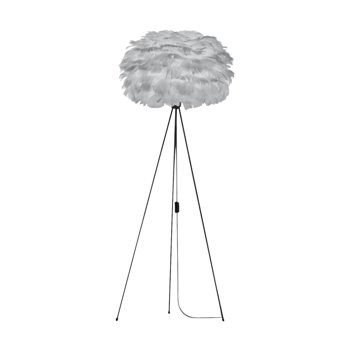 Eos Medium vloerlamp light grey - met tripod zwart - Ø 45 cm