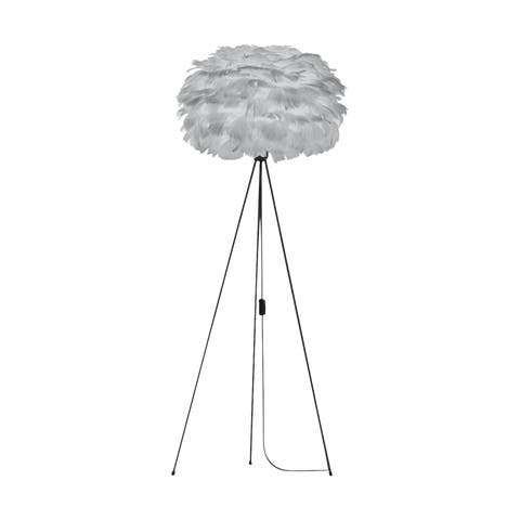 Eos Medium vloerlamp light grey - met tripod zwart - Ø 45 cm