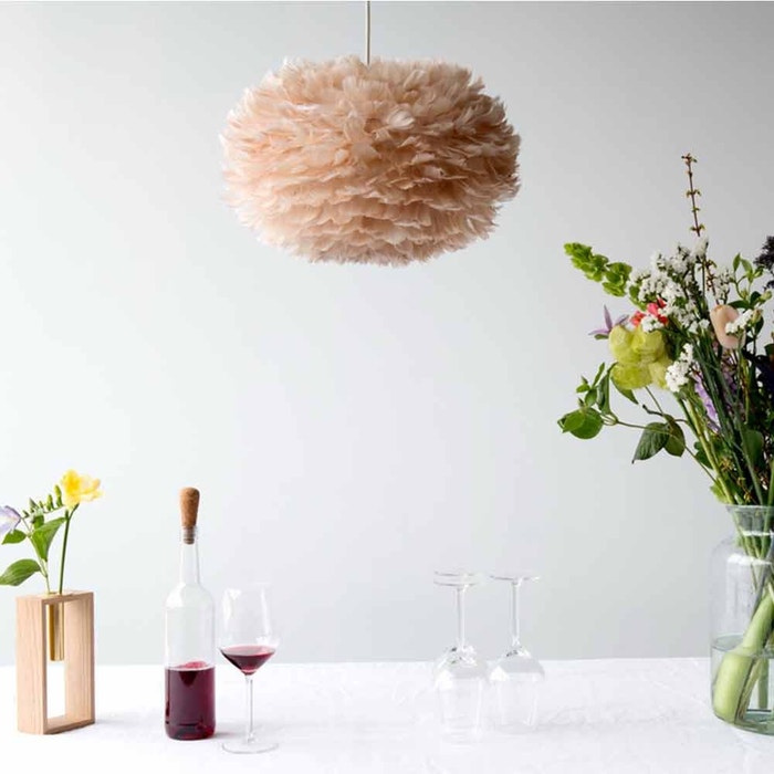 Eos Medium hanglamp light brown - met koordset zwart - Ø 45 cm - lichtbruin - zachte