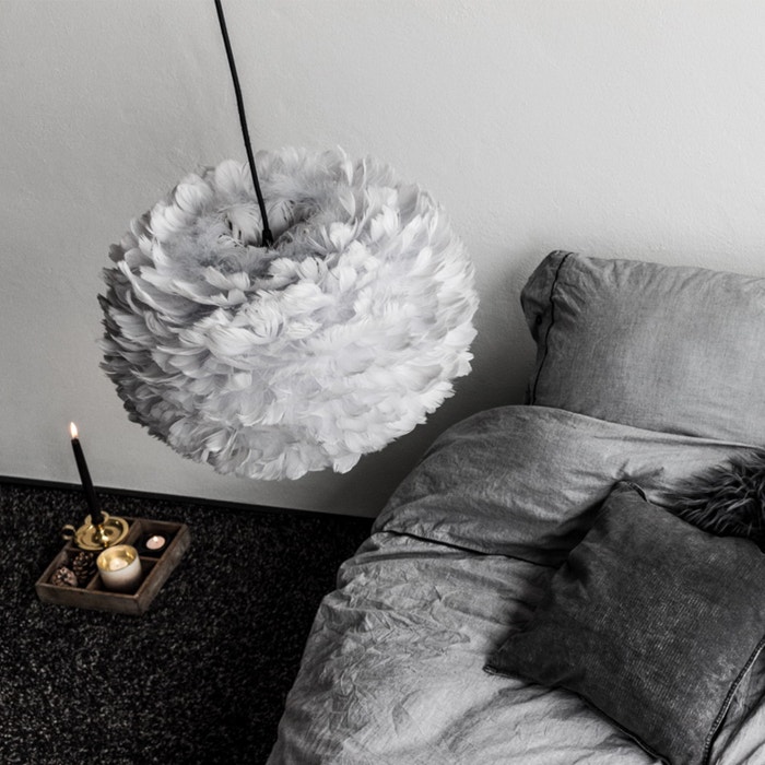 Eos Mini hanglamp light grey - met koordset zwart - Ø 35 cm - lichtgrijze