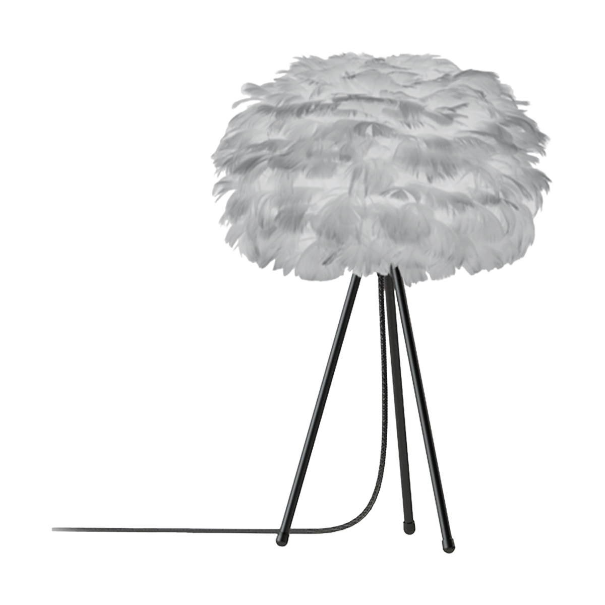 Eos Micro tafellamp light grey - met tripod zwart - Ø 22 cm