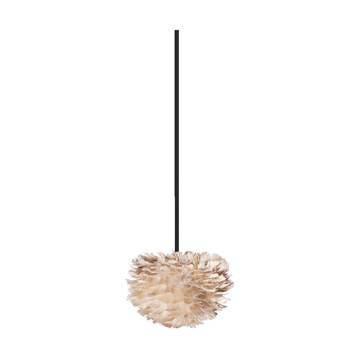 Eos Micro hanglamp light brown - met koordset zwart - Ø 22 cm