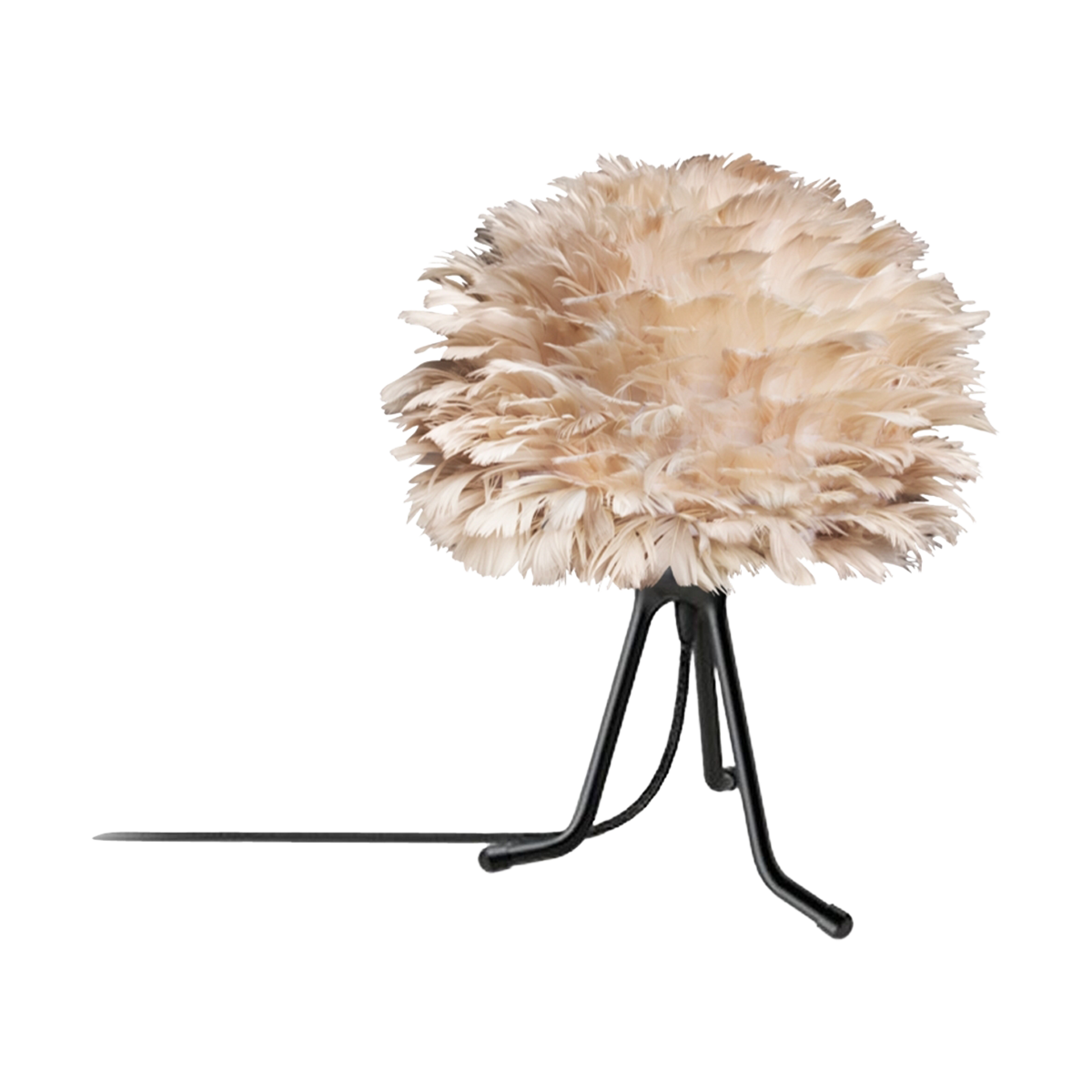 Eos Micro tafellamp light brown - met verstelbare tafelstandaard zwart - Ø 22 cm