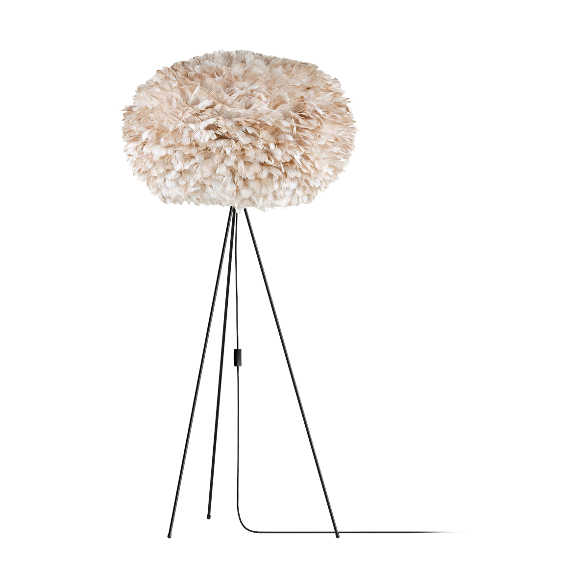 Eos X-large vloerlamp light brown - met tripod zwart - Ø 75 cm