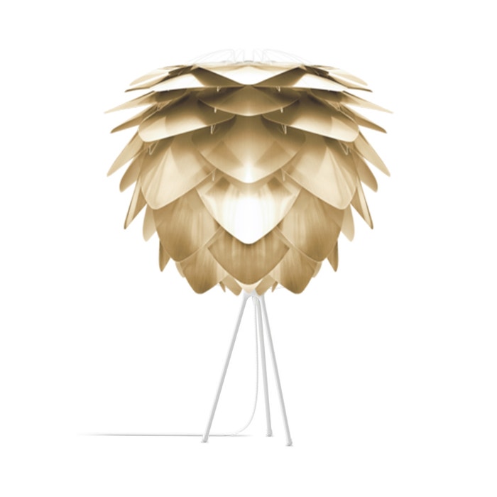 Silvia Medium tafellamp brushed brass - met tripod wit - Ø 50 cm - gouden