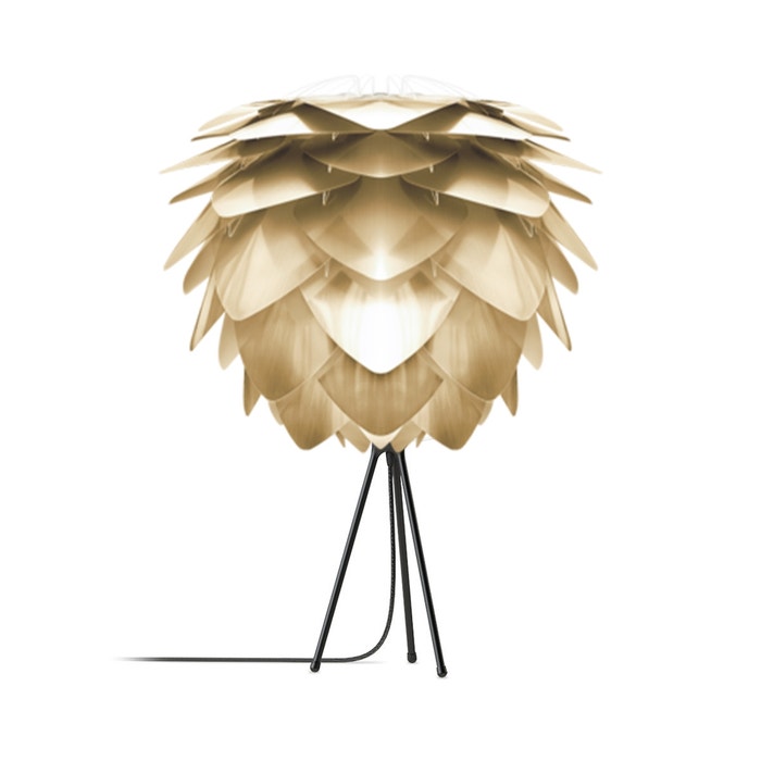 Silvia Medium tafellamp brushed brass - met tripod zwart - Ø 50 cm - goude - kunststof