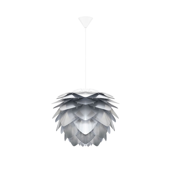 Silvia Mini hanglamp brushed steel - met koordset wit - Ø 32 cm - zilveren - artichok