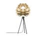 Silvia Mini tafellamp brushed brass - met tripod zwart - Ø 32 cm
