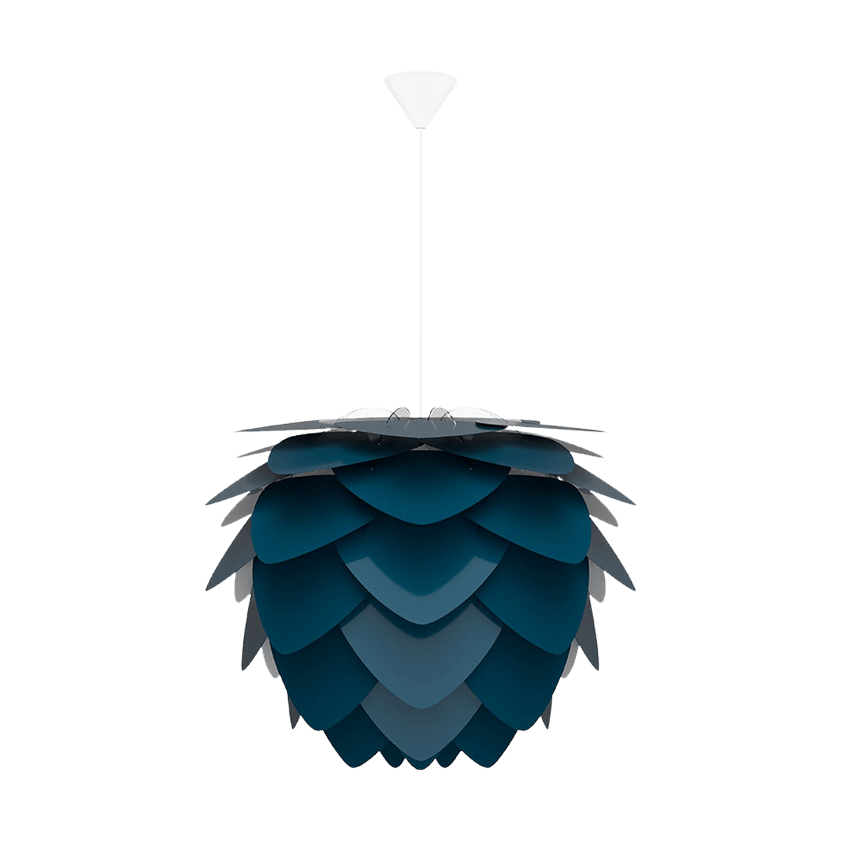 Aluvia Medium hanglamp petrol blue - met koordset wit - Ø 59 cm