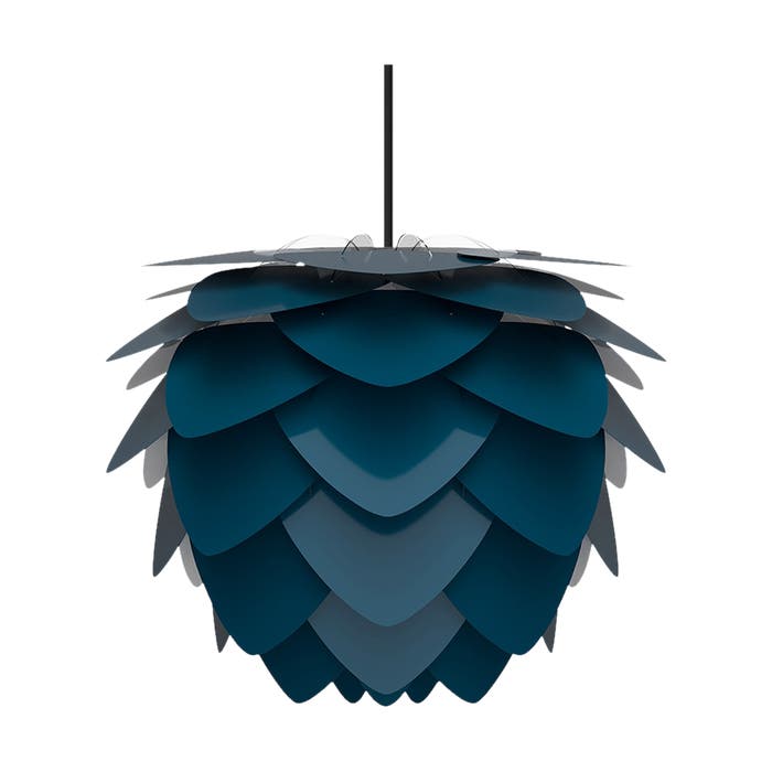 Aluvia Medium hanglamp petrol blue - met koordset zwart - Ø 59 cm