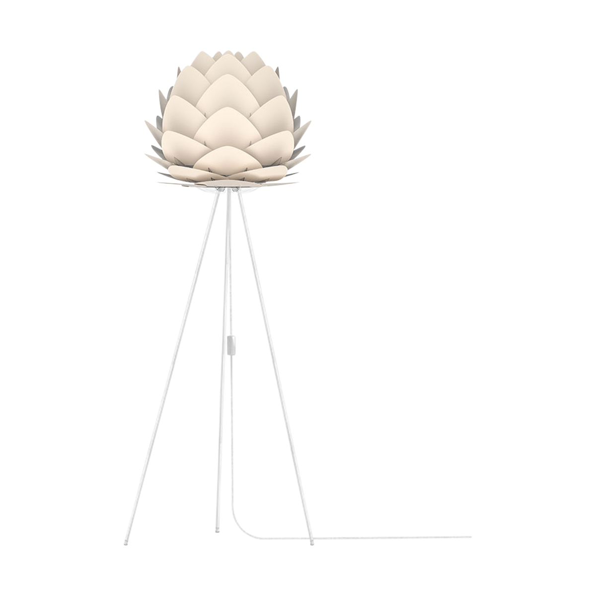 Aluvia Medium vloerlamp pearl white - met tripod wit - Ø 59 cm